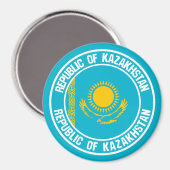 Kasachstan Runde Emblem Magnet (Vorderseite/Rückseite)