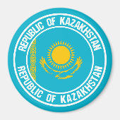 Kasachstan Runde Emblem Magnet (Vorne)