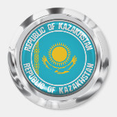 Kasachstan Runde Emblem Magnet (Vorne)