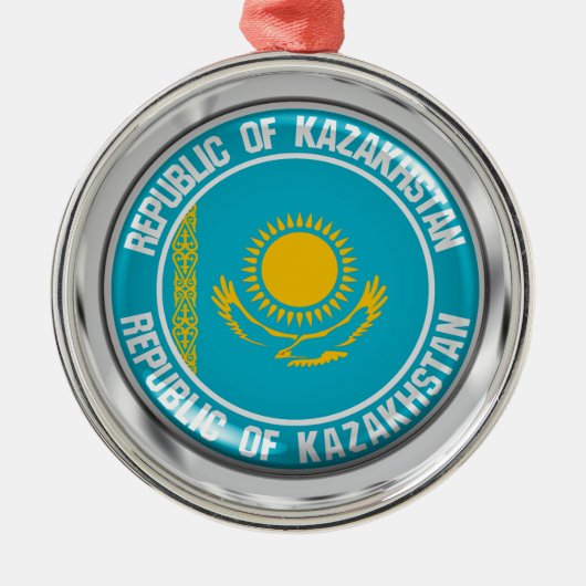 Kasachstan Runde Emblem Ornament Aus Metall (Vorne)