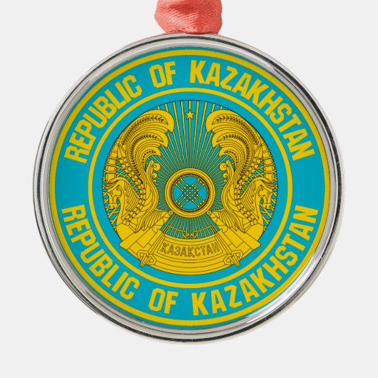 Kasachstan Runde Emblem Ornament Aus Metall (Vorne)