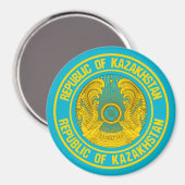 Kasachstan Rundemblem Magnet (Vorderseite/Rückseite)