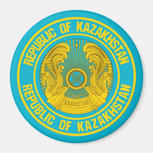 Kasachstan Rundemblem Magnet (Vorne)