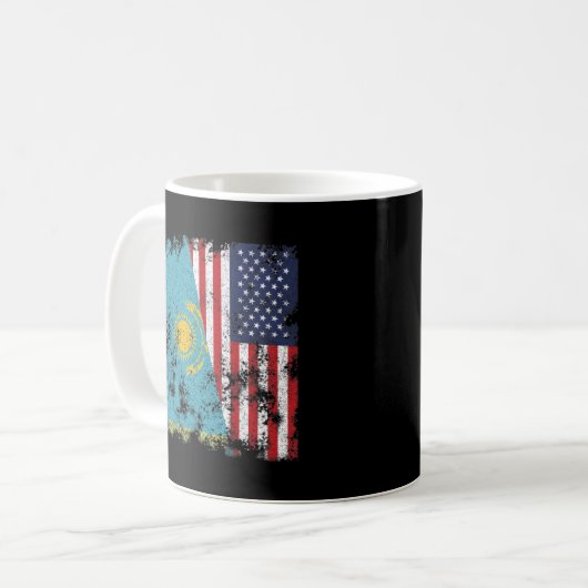 Kasachstan USA Flag Kaffeetasse (Vorderseite Links)