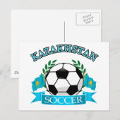 Kasachstans Fußballdesign Postkarte (Vorne/Hinten)