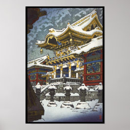 Kasamatsu Shiro Schnee bei Yomei Gate in Nikko Poster