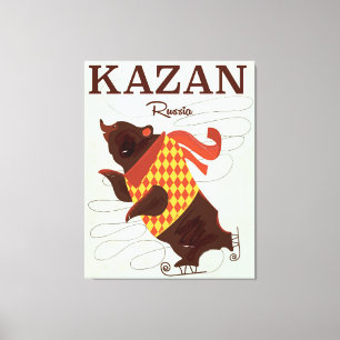 Kasan Russland Bär Vintage-Reiseposter Leinwanddruck