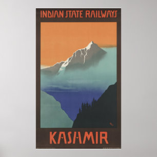 Kaschmir Indian Staat Railways Poster