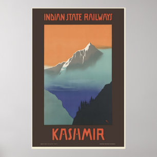 Kaschmir Indien Vintage-Reiseposter Poster