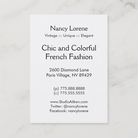 KASCHMIR-KARMA, EXOTISCHE DAME in AQUAMARINEM und Visitenkarte (Rückseite)