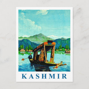 Kaschmir, traditionelles Schiff auf See, Vintage Postkarte