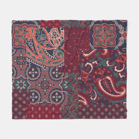 Kaschmirpaisley-Seidengewebe abstrakt Fleecedecke (Vorderseite (Horizontal))