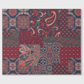 Kaschmirpaisley-Seidengewebe abstrakt Geschenkpapier (Flach)
