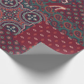 Kaschmirpaisley-Seidengewebe abstrakt Geschenkpapier (Ecke)
