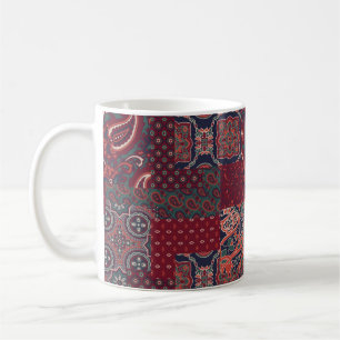 Kaschmirpaisley-Seidengewebe abstrakt Kaffeetasse