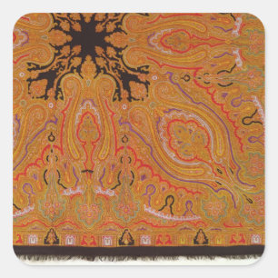 Kaschmirschal, c.1870-80 quadratischer aufkleber