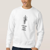 Kaschmirweißer Crewneck-Pullover mit minimalistisc Sweatshirt (Vorderseite)