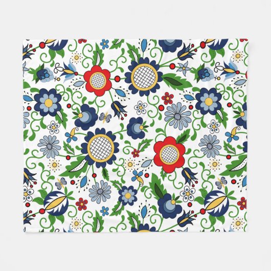 Kaschubische Volksmuster Fleecedecke (Vorderseite (Horizontal))