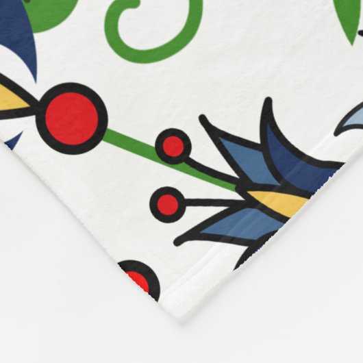 Kaschubische Volksmuster Fleecedecke (Ecke)