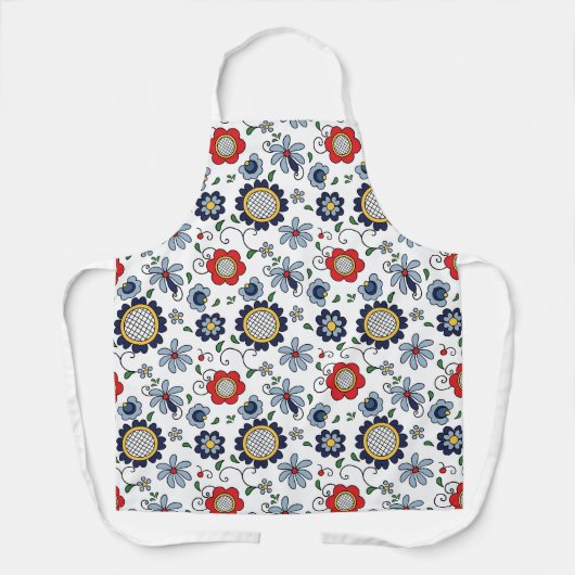 Kaschubisches Folklore-Muster in weiß Schürze (Vorderseite)