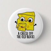 Käse aus dem alten Block Funny Food Puff Button (Vorderseite)