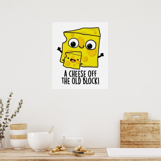 Käse aus dem alten Block Funny Food Puff Poster (Küche)