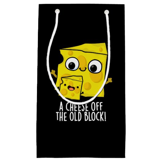 Käse aus dem alten Block Funny Food Pun Dark BG Kleine Geschenktüte (Vorderseite)