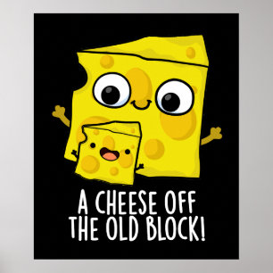 Käse aus dem alten Block Funny Food Pun Dark BG Poster