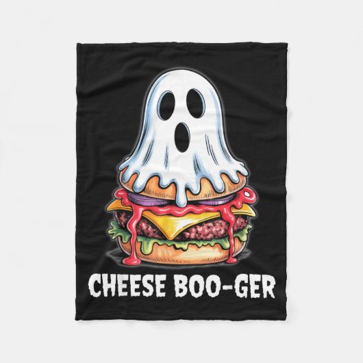 Käse Boo-ger lustiger Geist Cheeseburger Essen Wor Fleecedecke (Vorderseite)