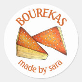 Käse Bourekas Savory Konditorei hausgemacht von Runder Aufkleber (Vorderseite)