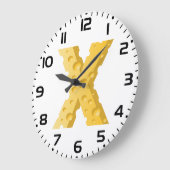 Käse Buchstabe X Typografie Große Wanduhr (Winkel)