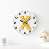 Käse Buchstabe X Typografie Große Wanduhr (Zuhause)
