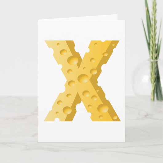 Käse Buchstabe X Typografie Karte (Vorderseite)
