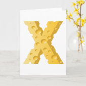 Käse Buchstabe X Typografie Karte (Gelbe Blume)