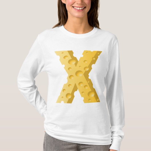 Käse Buchstabe X Typografie T-Shirt (Vorderseite)
