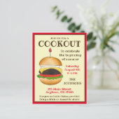 Käse Burger Cheeseburger GRILLEN Barbecue Cookout Einladungspostkarte (Stehend Vorderseite)