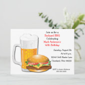 Käse-Burger-Einladung des Bier-N Einladung (Stehend Vorderseite)