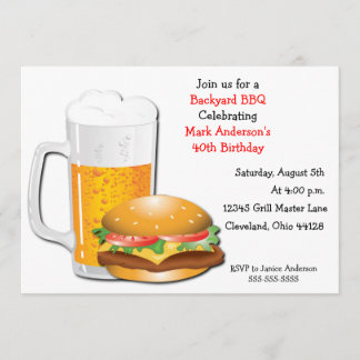 Käse-Burger-Einladung des Bier-N Einladung