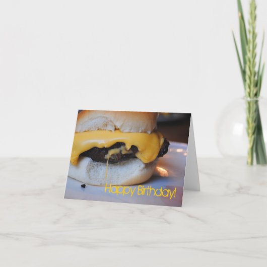 Käse Burger Happy Birthday Card Karte (Vorderseite)
