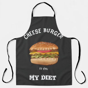 Käse Burger ist auf dem Shirt Schürze
