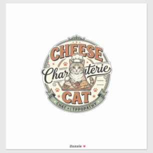 Käse Charcuterie Katze Käse Charcuterie Katze Vint Aufkleber