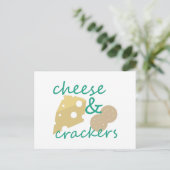 Käse & Crackers Postkarte (Stehend Vorderseite)