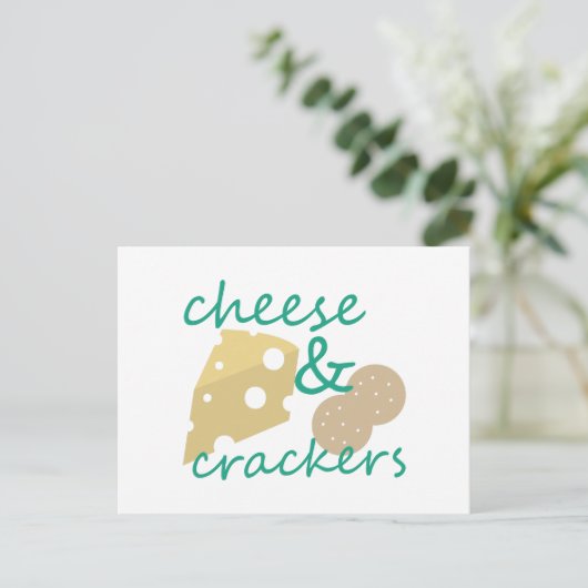 Käse & Crackers Postkarte (Stehend Vorderseite)