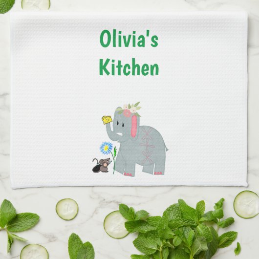 Käse Elephant Maus Küche Handtuch (Gefaltet)