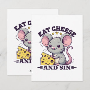 Käse essen und sündigen feiertagskarte