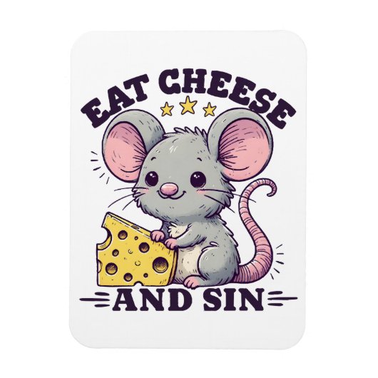 Käse essen und sündigen magnet (Vertikal)