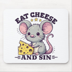 Käse essen und sündigen mousepad