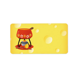 Käse-Fondue Adressaufkleber