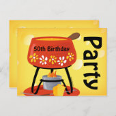 Käse Fondue Postcard Einladung (Vorne/Hinten)