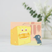 Käse frisst Maus Postkarte (Stehend Vorderseite)